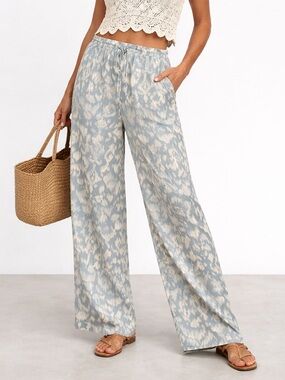 Zara Wide Leg Printed Pants